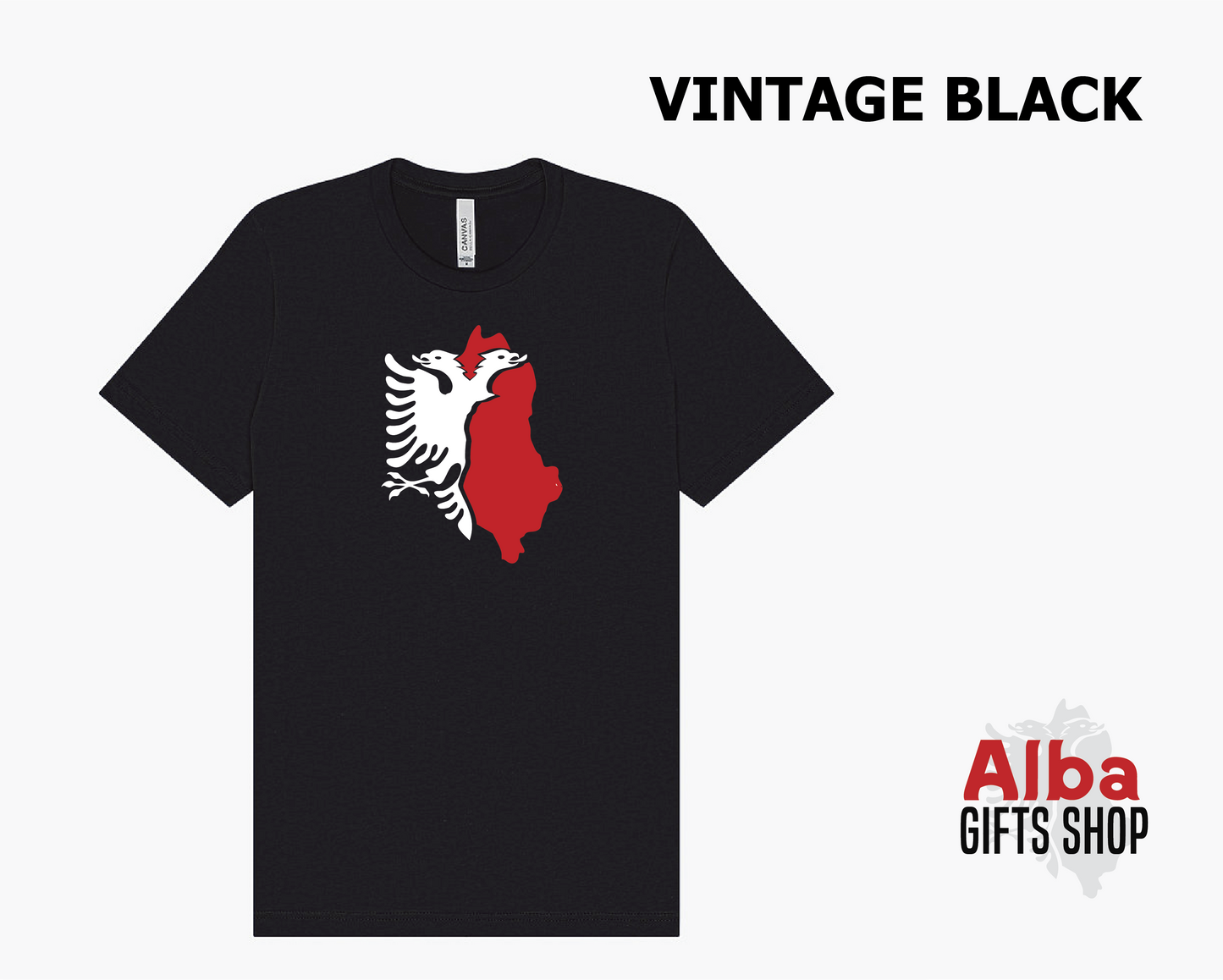 Albanian Flag and Map T-Shirt – Red and Black Country Shirt
