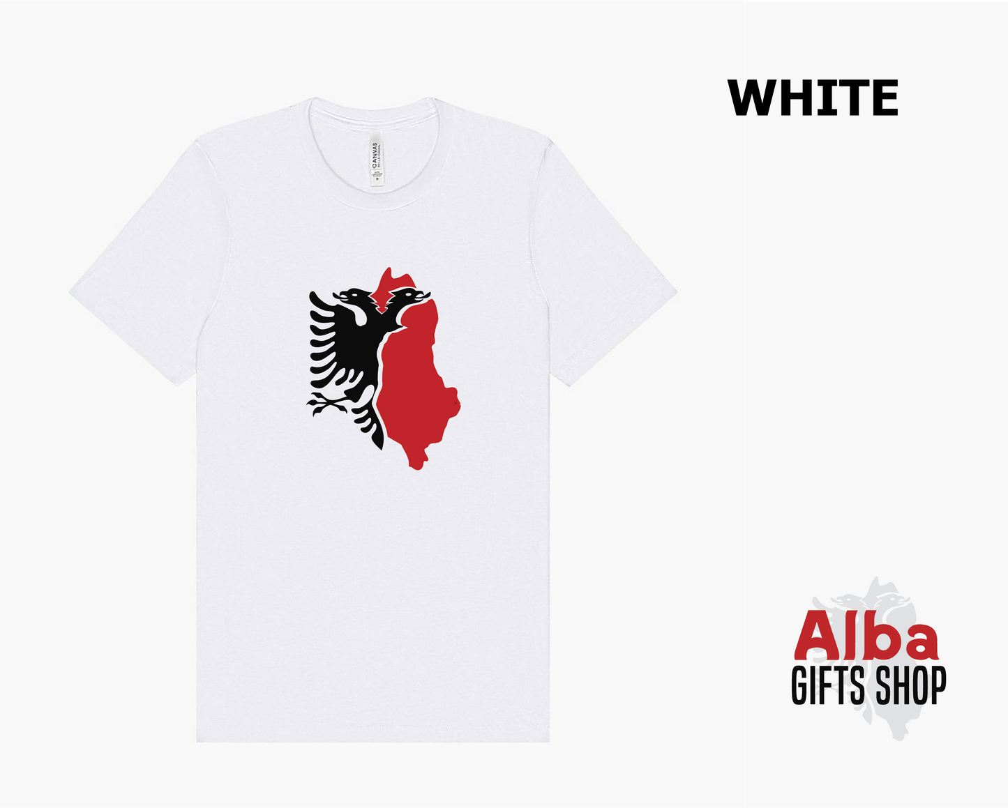 Albanian Flag and Map T-Shirt – Red and Black Country Shirt