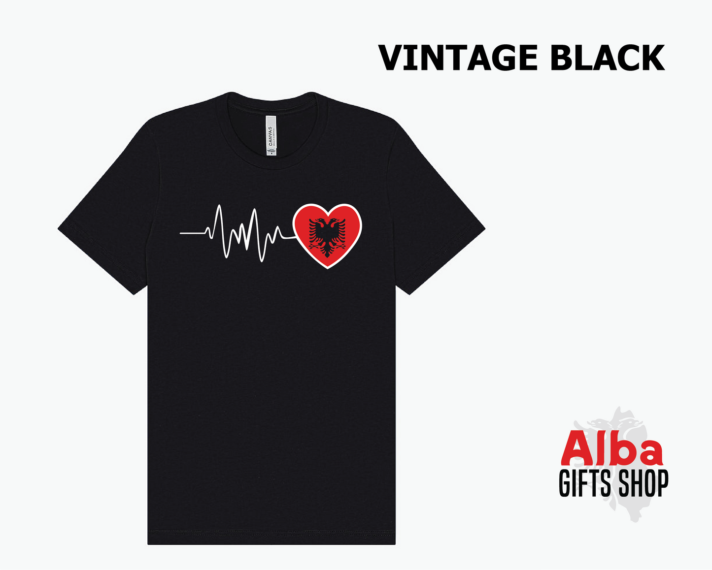 Albanian Heartbeat T-Shirt – Albania Heart Design