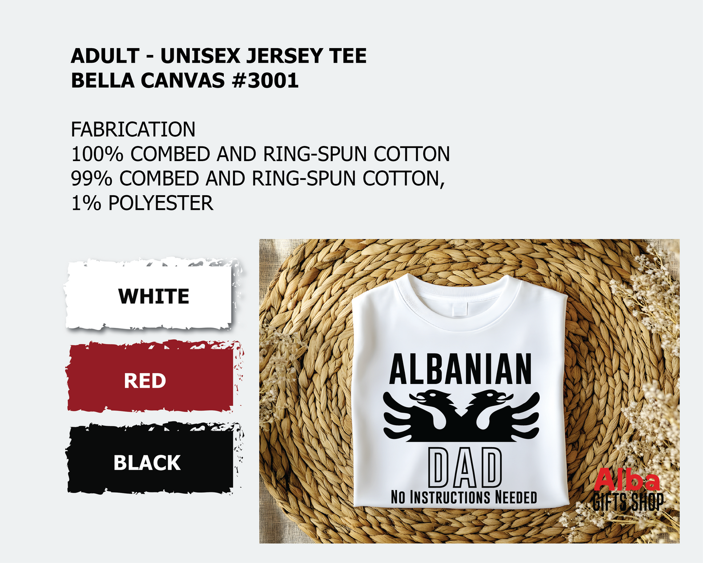 Albanian Dad Shirt – No Instructions Needed | Gift for Albanian Dads